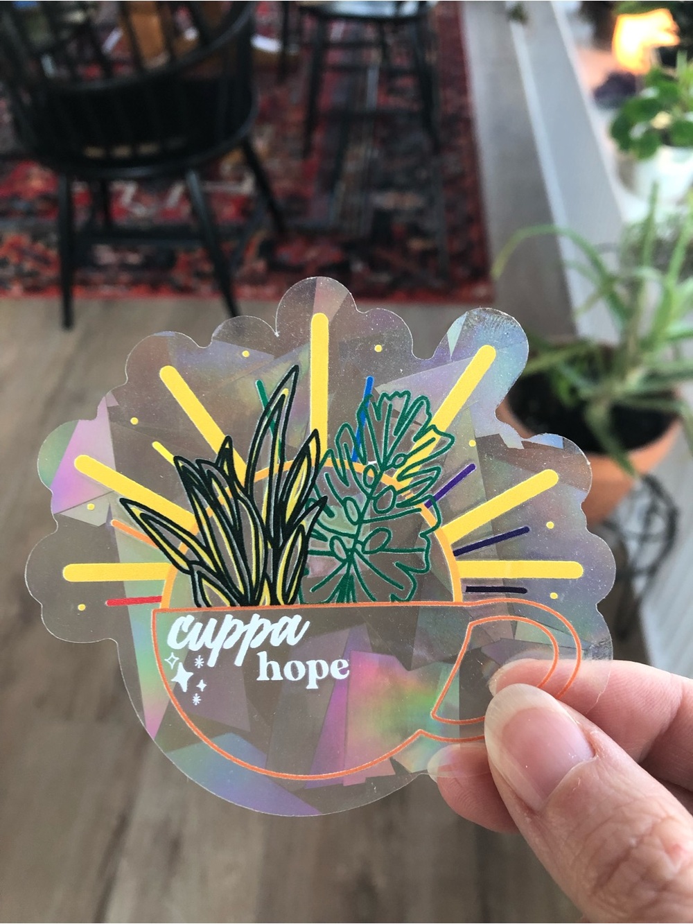 Set of Three Suncatcher Window Stickers- Multicolor